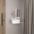 Vienna 23.6" Wide 3 Tier Shelf Floating Mirror Console Table, Full Extension Drawer White