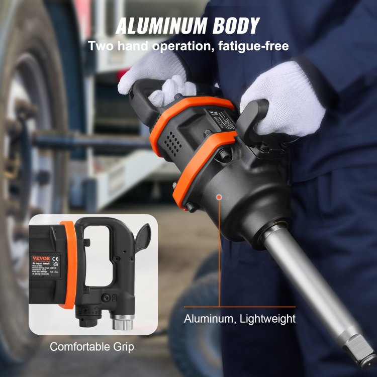 1 Inch Air Impact Wrench, Up To 3160 Ft Lbs High Reverse Torque Output 1" Pneumatic Impact Gun W 8 Inch Extended Anvil & Carrying Case For Heavy Duty Repairs And Maintenance