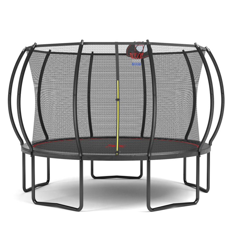 Yc 12Ft Trampoline Pumpkin Black Red