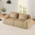 82" Modern Modular Sectional Sofa For Living Room,Flannelette Fabric,Highly Textured,Oversized 2 Seater Couch With Deep Seat,Buckle Connection,Anti Slip Design,No Assembly,Boneless Sofa,Light Camel