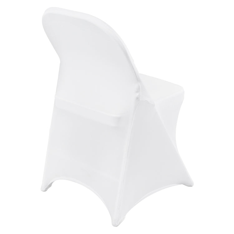 White Stretch Spandex Chair Covers 30 Pcs, Folding Kitchen Chairs Cover, Universal Washable Slipcovers Protector, Removable Chair Seat Covers, For Wedding Party Dining Room Banquet Event