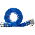 Backwash Hose, 2 In X 50 Ft, Heavy Duty Pvc Flat Pool Discharge Hose With Aluminum Camlock C & E Fittings, Clamps, Compatible With Pumps, Sand Filters, For Swimming Pools Waste Water Drain, Blue