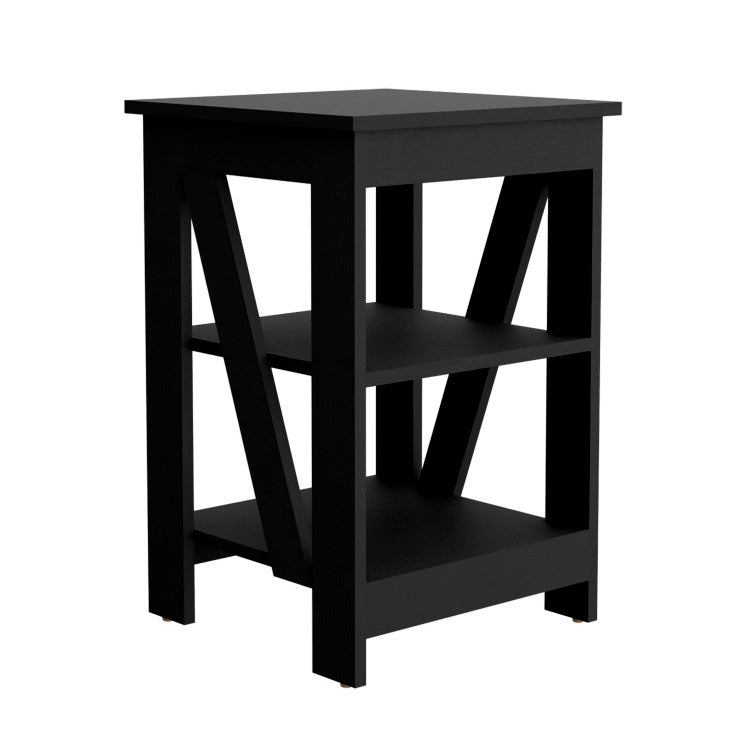 Taylor End Table, Side Table, Nightstand, 3 Tier Storage Shelf, Sofa Table For Small Space