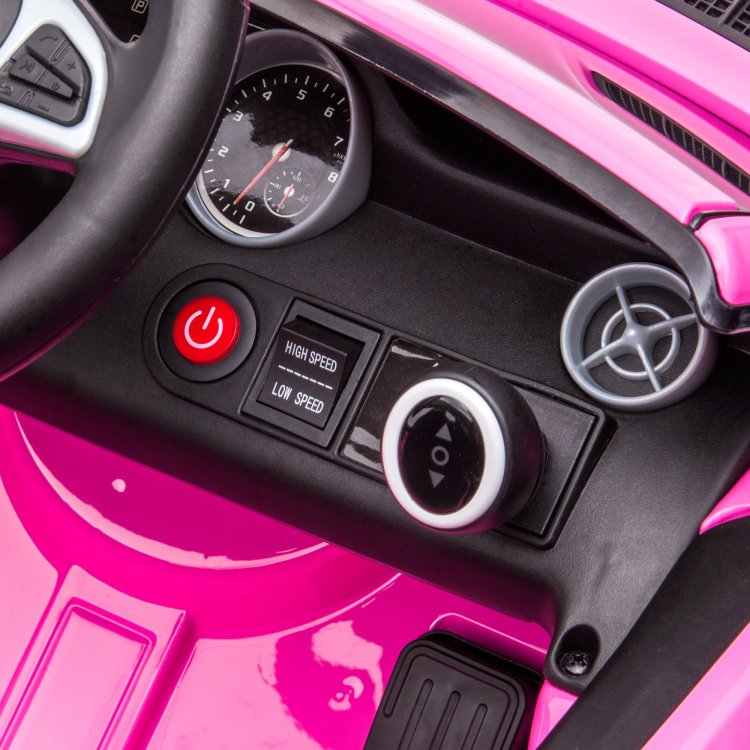 Aosom Mercedes Slc 300 Licensed Kids Electric Car With Remote Control, 12V Battery Powered Kids Ride On Car With Music, Lights, Suspension For 3 6 Years Old, Pink