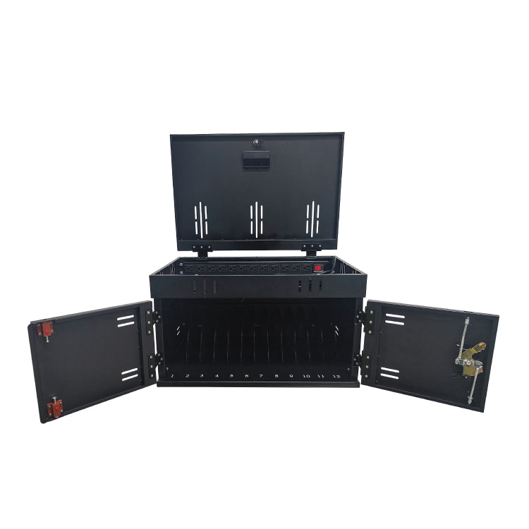 12 Device Charging Station For Laptops And Tablets, Charging Cart Charging Cabinet, Surge Protection For Classroom Or Office, Up To 17.3" Screen