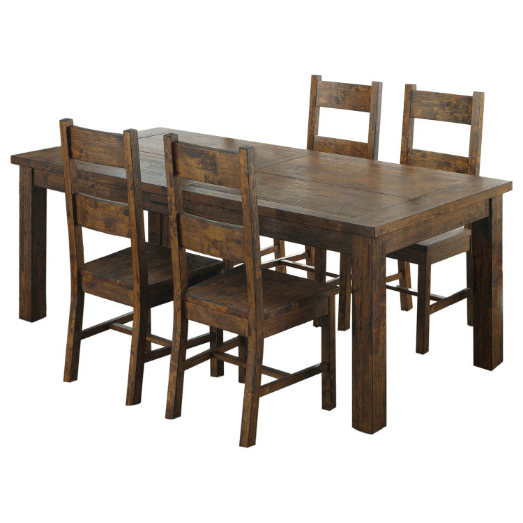 Mina Rustic Golden Brown 5 Piece Dining Table Set