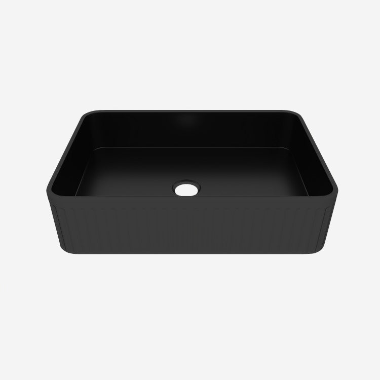 Bb17, Integrated Black Ceramic Basin, Drain And Faucet Not Included