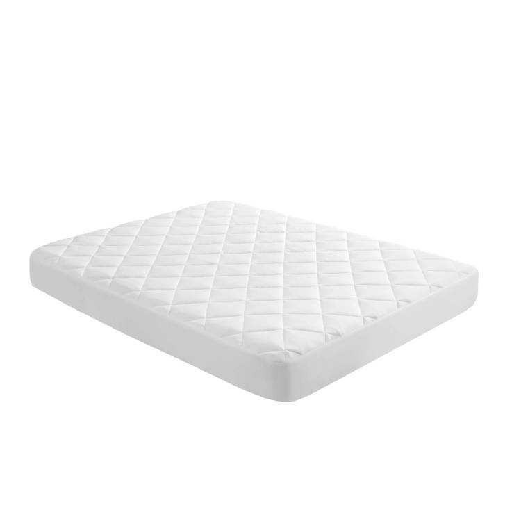 Overfilled Deep Pocket Mattress Pad White Queen