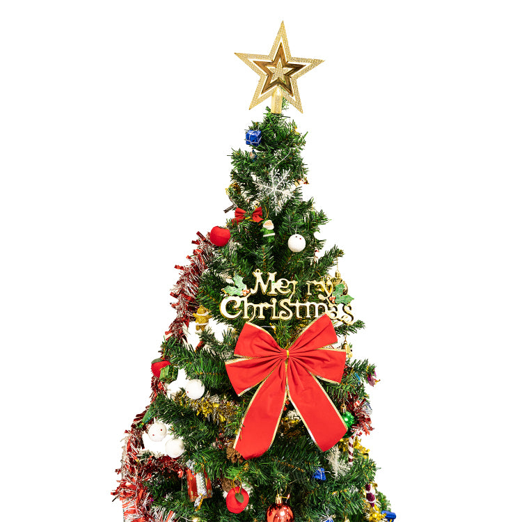 6Ft Artificial Christmas Tree With Led Energy Saving Lights, Including 195 Pendant Tree Skirts And Guardrails