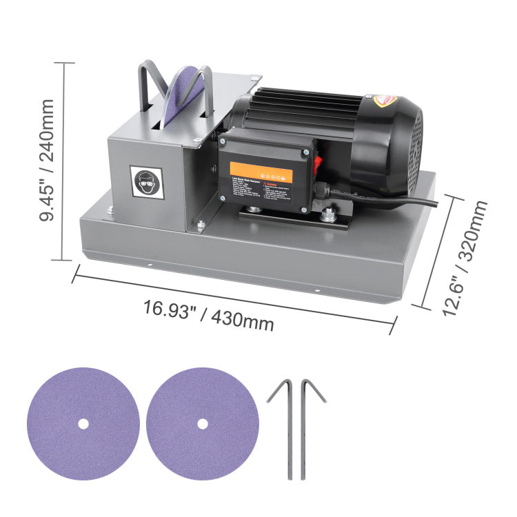 Lawn Mower Blade Sharpener, 2 3Hp 500W Lawnmower Blade Grinder With 7 Inch Ceramic Grinding Wheel, Powerful Bench Mower Sharpening Machine For High Low Lift Blades, Gator Blades, Flat Blades
