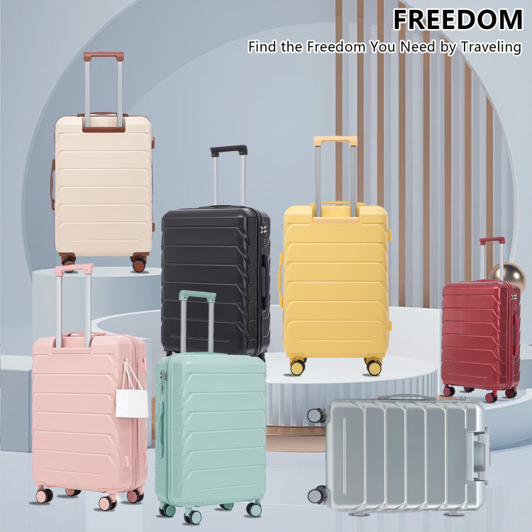 Hifine Tourist 20" 24" 28" 3 Pcs Set In Abs Spinner Wheel Luggage, Matching Color , With Combination Lock Black