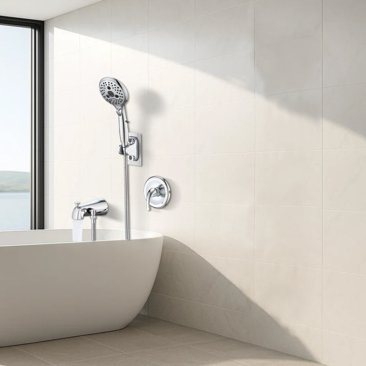 Lift Up Diverter Bathtub Faucet With 6 Settings Handheld Shower In Chrome Rough In Valve Not Included