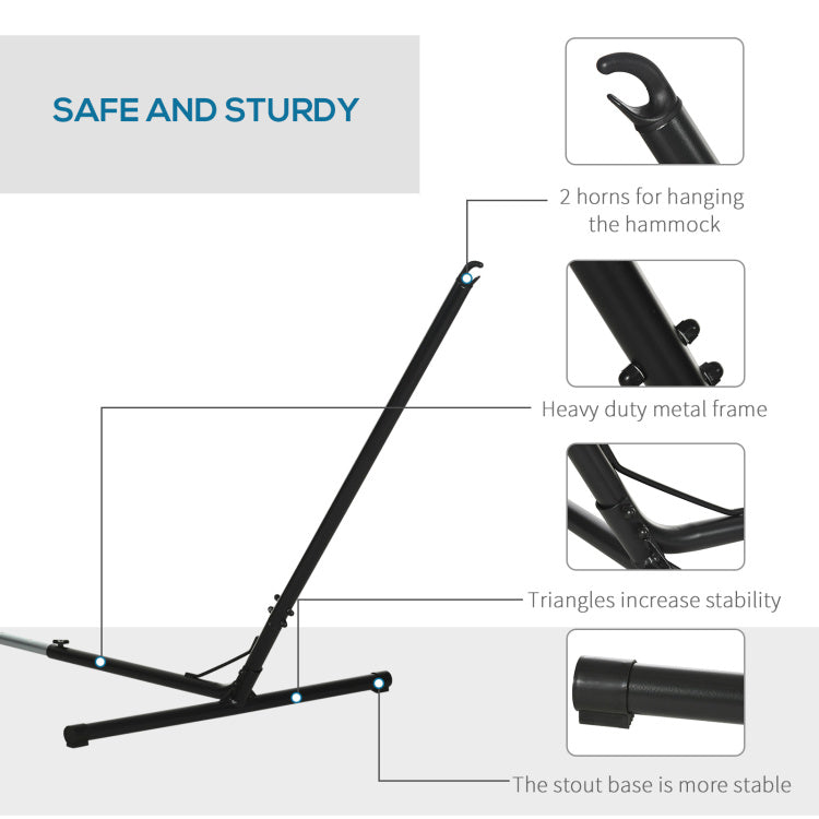 Outsunny Universal Hammock Stand 10 13Ft Adjustable Steel Stand Space Saving And Portable Carrying For Indoor And Outdoor Use, Black