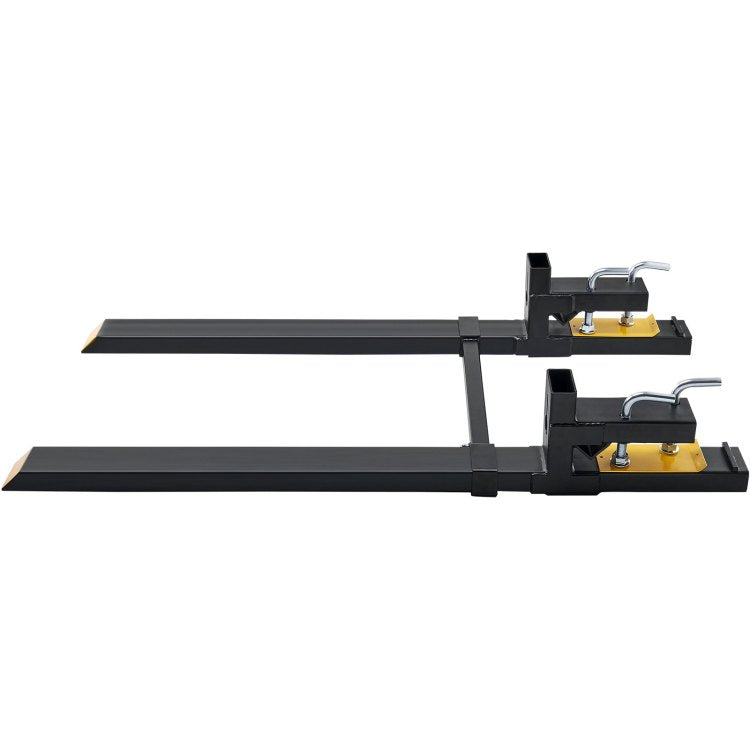 Pallet Forks, 4000 Lbs Clamp On Pallet Forks, 60" Total Length Heavy Duty Pallet Forks With Adjustable Stabilizer Bar, Tractor Bucket Forks For Tractor Attachments, Skid Steer, Loader Bucket