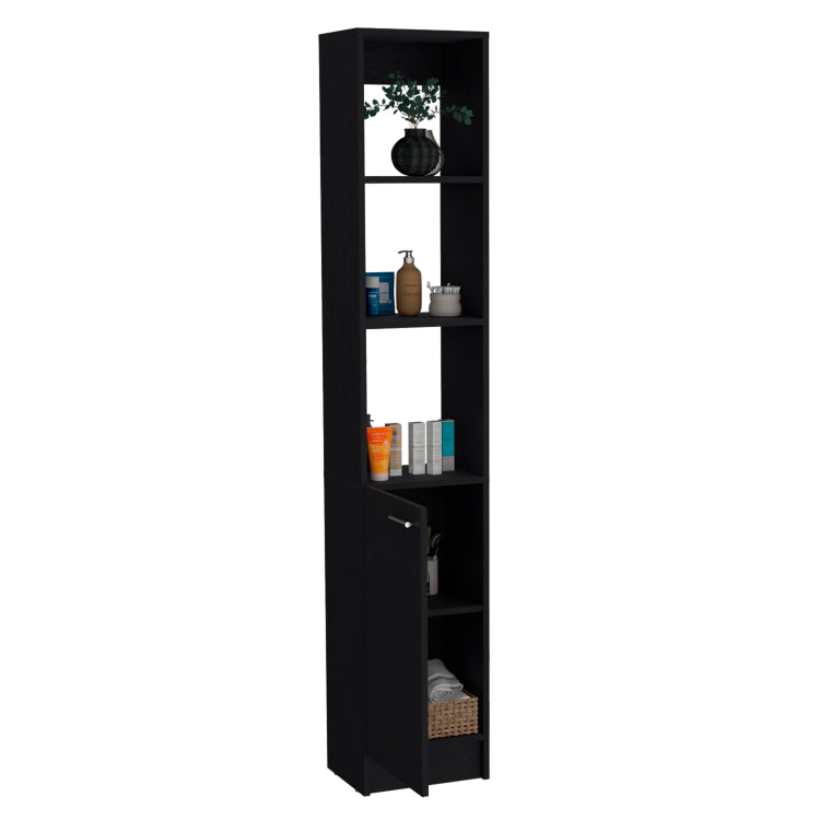 Parks Linen Bathroom Storage Cabinet With One Doors, Tall Bathroom Cabinet With 6 Shelves, For Bathroom, Living Room, Kitchen