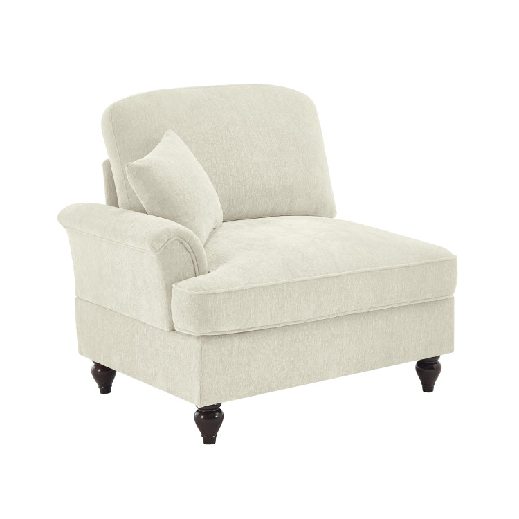 Sofa Lsf Chenille W 1 Pillow Beige White