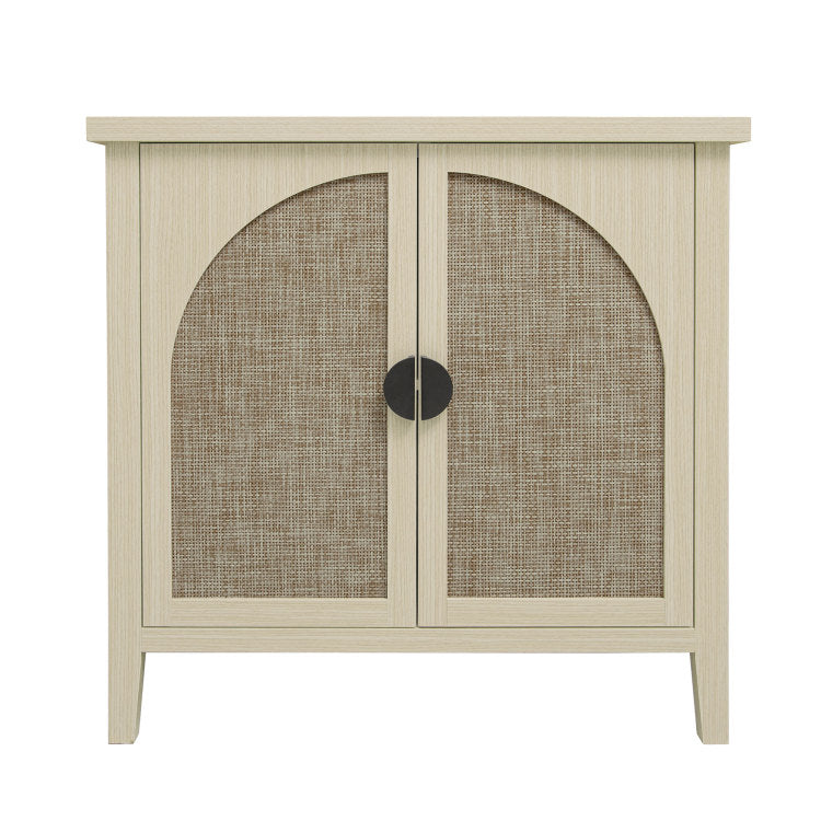 Rattan 2 Door Cabinet, Suitable For Bedroom, Living Room, Study