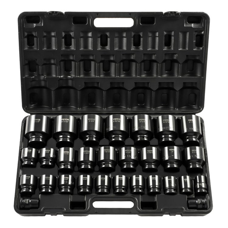 Impact Socket Set 3 4 Inches 29 Piece Impact Sockets, 6 Point Sockets, Rugged Construction, Cr M0, 3 4 Inches Drive Socket Set Impact Sae 3 4 Inch 2 1 2 Inch, With A Storage Cage