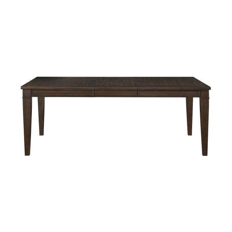 Dark Brown Finish 1Pc Dining Table With Separate Extension Leaf Classic Look Dining Wooden Furniture