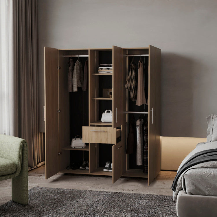 Alamo Lake Armoire Multi Storage With One Drawer, Natural Oak