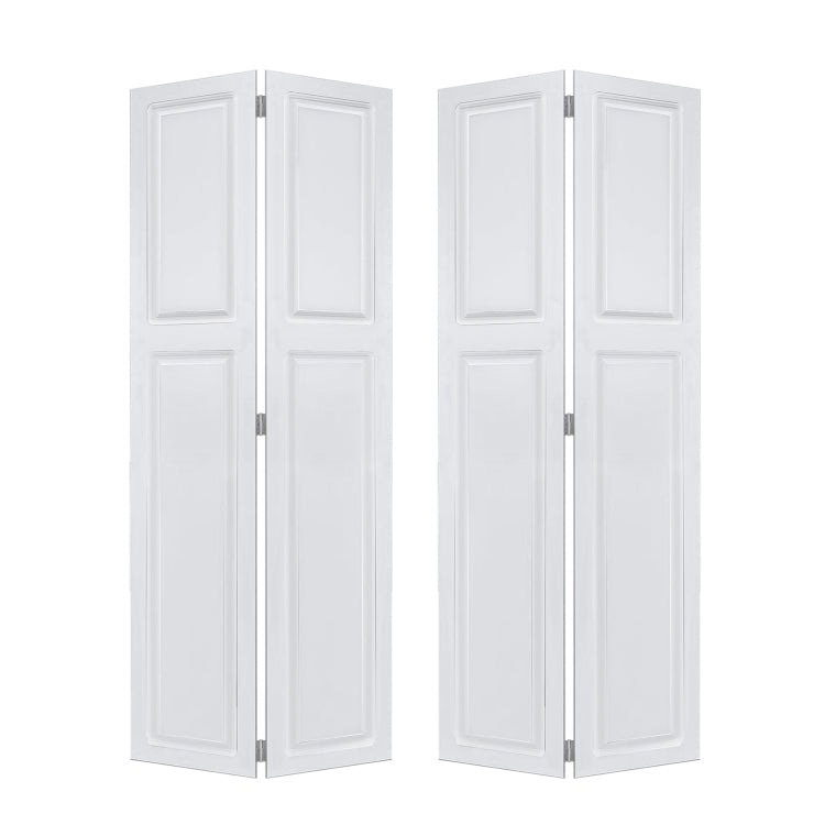 Dual 2Panel Cottagestyle Door 3 4" Thick 46 In. X 80 In. Solid Core White Finished Vinyl Bi Fold Door With Hardware Kit Total Width 92In, Height 80In