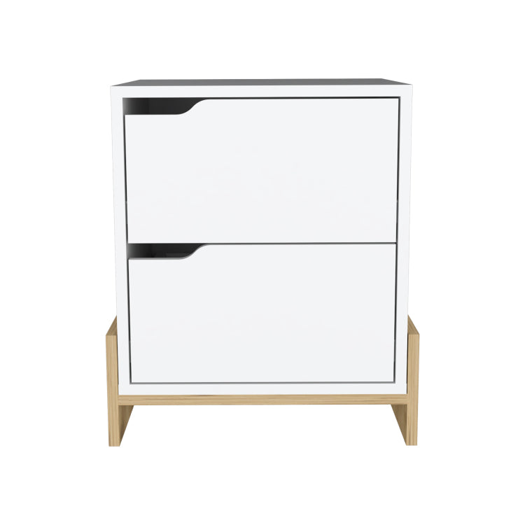 Luss Nightstand, Bedside Table With 2 Drawers