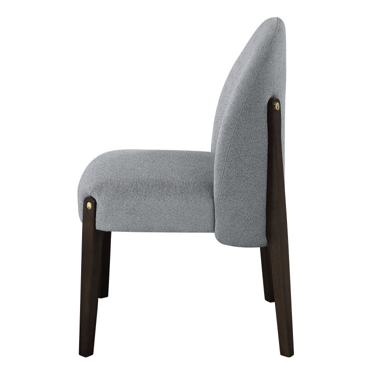 Clayten Gray Fabric And Espresso Finish Dining Chair Set Of 2