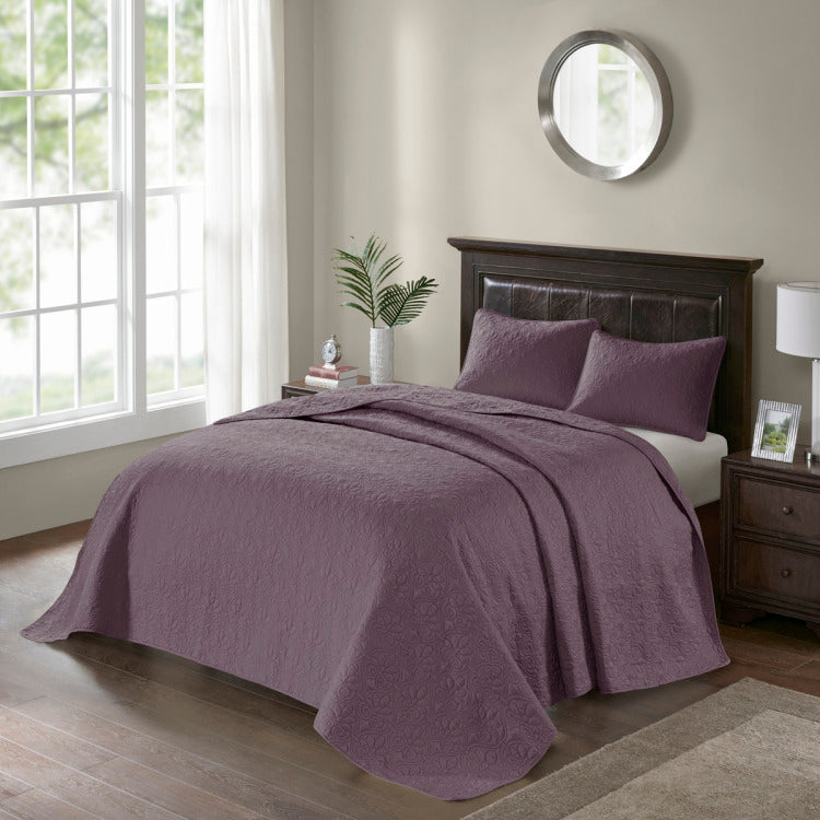Reversible Bedspread Set Purple King