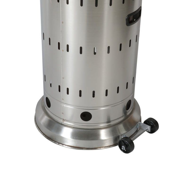 Outdoor 48,000 Btu Outdoor Propane Patio Heater With Wheels And Cover, Stainless Steel Burner For Outdoor Use, Triple Protection System, Garden Commercial Residential