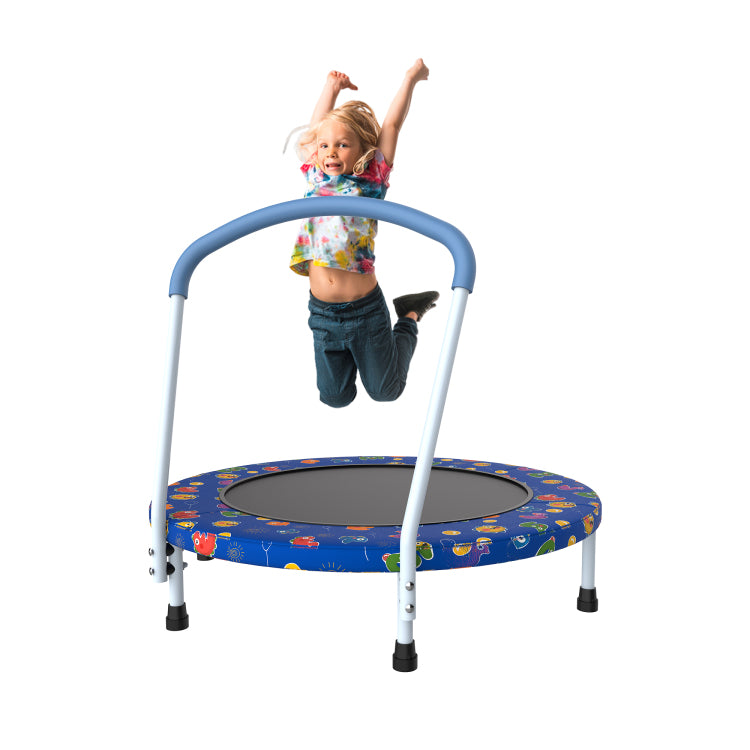 36Inch Mini Trampoline For Kids Ages 1 6 Indoor Outdoor Trampoline With Handle Fun For Kids