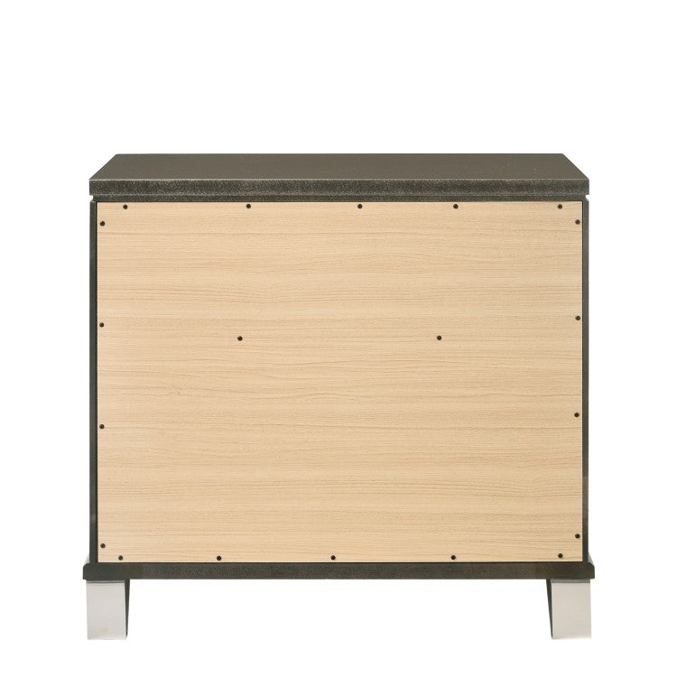 Modern Glam Bedroom Furniture Dark Champagne Finish Nightstand With 2 Drawers Wooden 1Pc Acrylic Legs