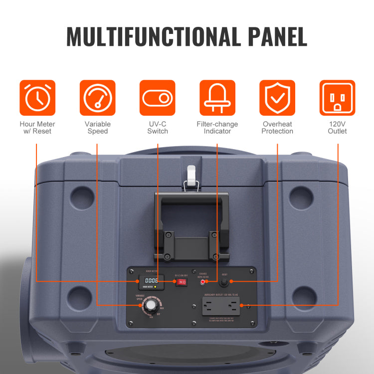Air Scrubber With 3 Stage Filtration, Stackable Negative Air Machine 800 Cfm, Air Cleaner With Merv10, Carbon, H13 Hepa, For Home, Industrial And Commercial Use