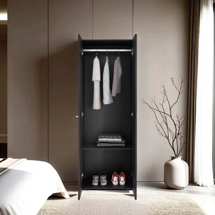 Wenge 2 Door Tall Wardrobe Cabinet