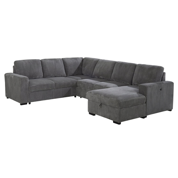Melody Grey Sectional With Pullout