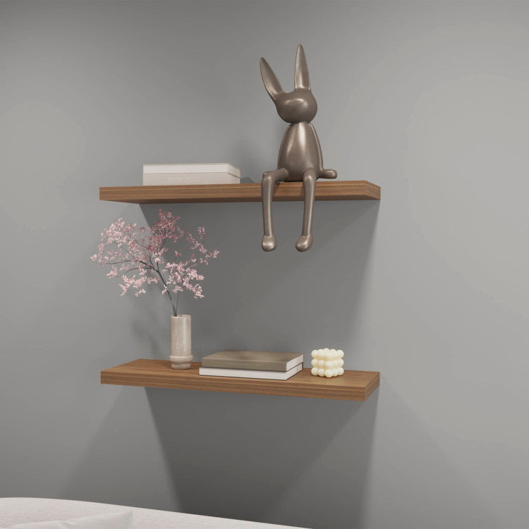 Iva Floating Shelf In Melamine, Mahogany
