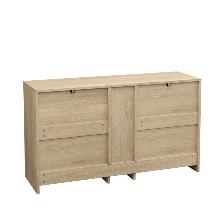 51.2 "Rattan Locker With Drawers, 9 Drawers, Metal Handles For Kitchen, Living Room, Bedroom Natural