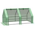 Outsunny 6' X 3' X 3' Portable Mini Greenhouse Outdoor Garden With Large Zipper Doors And Water Uv Pe Cover, Green