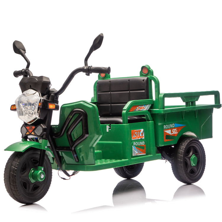 12V Kids Electric 3 Wheel Cargo Truck,2Wd,Anti Slip Wheels,Long Battery Life,Large Storage Space,Extra Wide Seat With Led Lights & Music,Stable Electric Trike For Toddlers,Recommended Age: 3 6