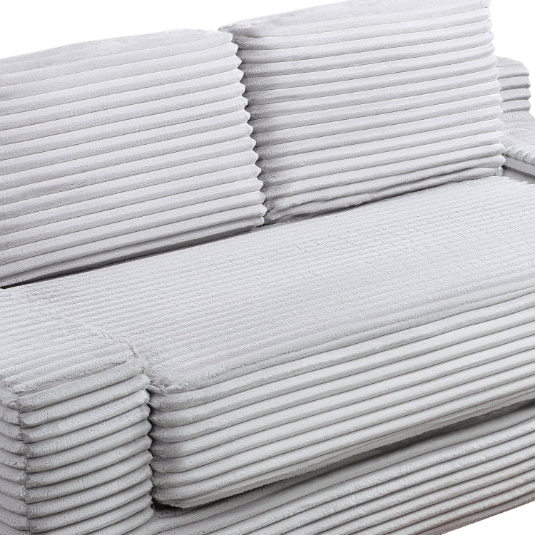 Corduroy Cloud Double Sofa, 2 In 1 Convertible Sofa Bed, Comfortable Boneless Double Sofa, Suitable For Living Room, Apartment, Small Space Grey