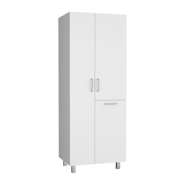 Storage Cabinet 70.9" H, 2 Doors, 1 Drawer, 3 Shelves, 4 Legs, White Kitchen
