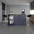 Demon Kitchen Island With Storage Cabinet And Open Shelves