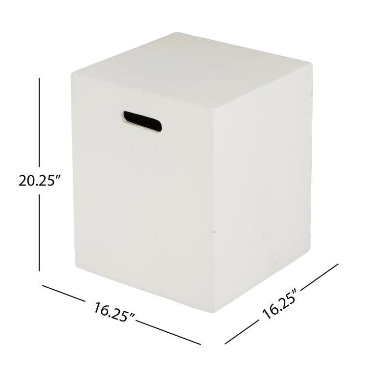 16X20 Inch Mgo Tank Holder Side Table, White