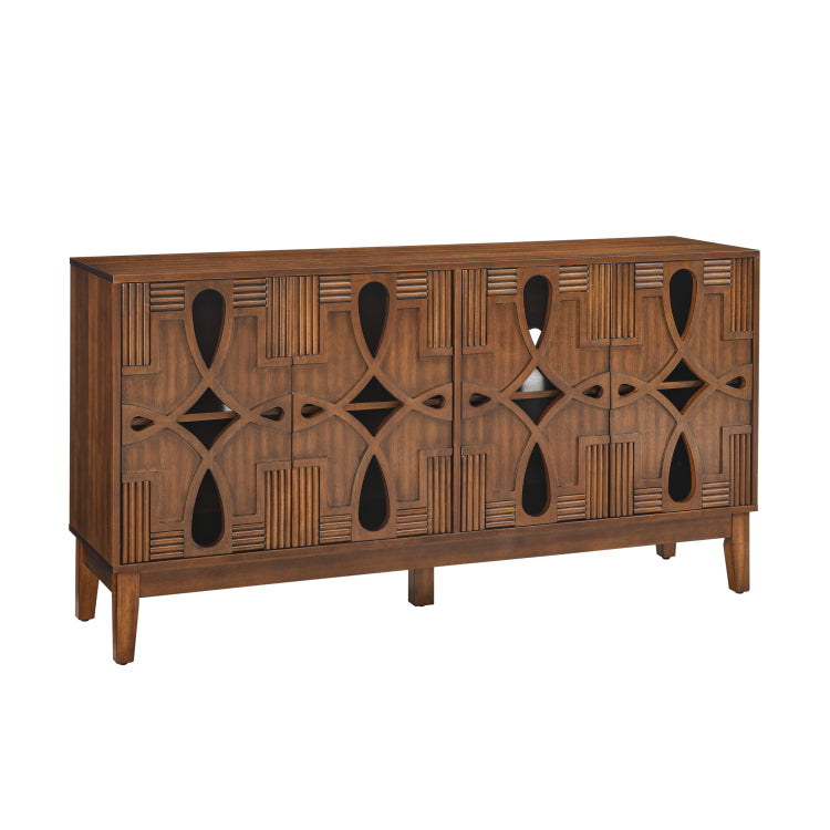 60.5" Mid Century Modern Sideboard Buffet Cabinet With Storage, Tv Media Console Table, Storage Cabinet With 4 Doors & Adjustable Shelves For Kitchen Dining Living Room Entryway, Walnut
