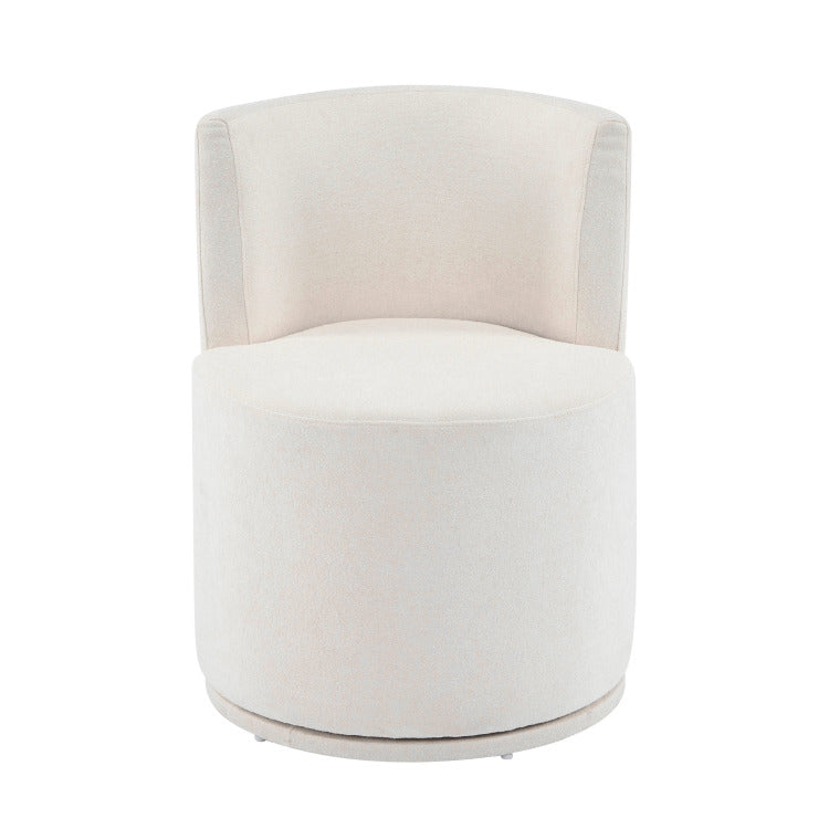Modern Swivel Upholstered Side Chair In Beige