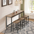 Long Dining Table Set With 3 Stools, Easy Assembly, Natural Same Sku:W75753848