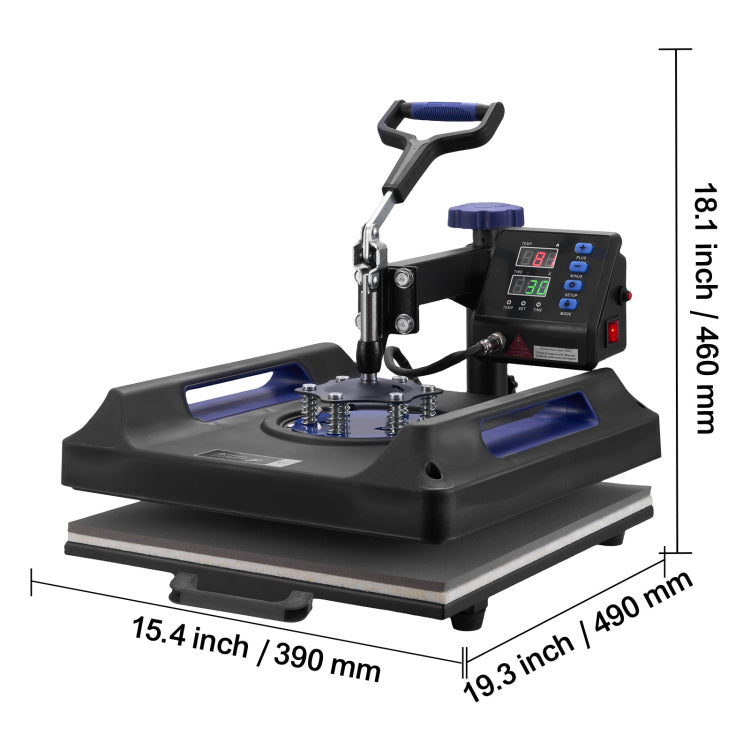 8 In 1 Heat Press Machine 15X15 In 30Oz Tumbler Press T Shirts Black Blue