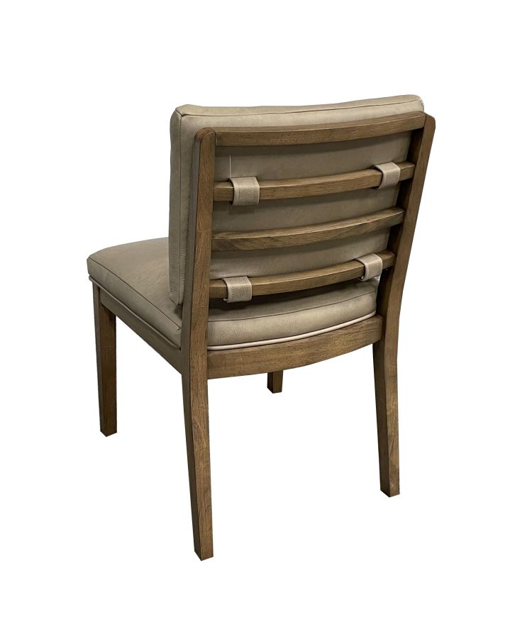 Latte And Leather Soft Back Chair Set Of Two