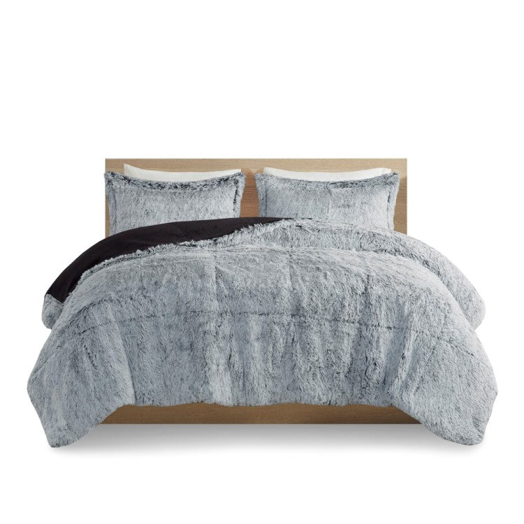 Full Queen Shaggy Long Fur Comforter Mini Set