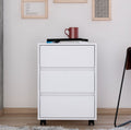 Artemisa 3 Drawer Filing Cabinet, Four Casters, Superior Top White