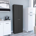 Multistorage Pantry Cabinet, Five Shelves, Double Door Cabinet Black